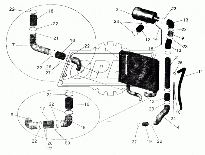 270003112 Шланг термостойкий 90х150 МАЗ